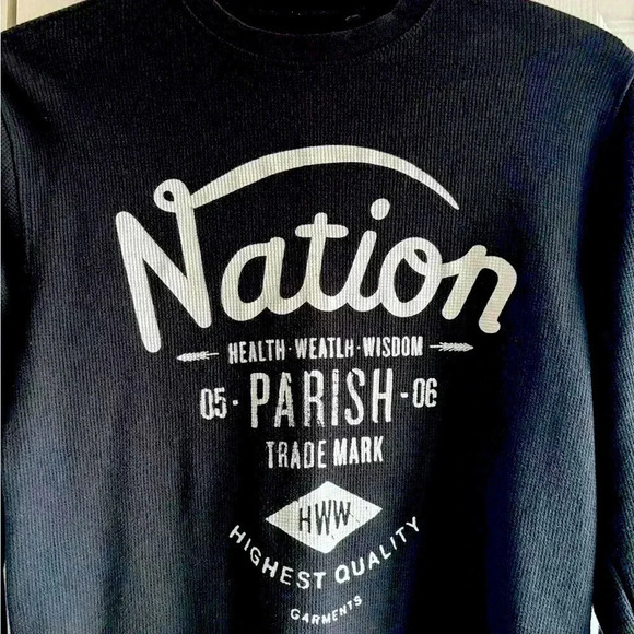 Nordstrom Black Cotton Long Sleeve Men's Thermal Shirt - Picture 2 of 3